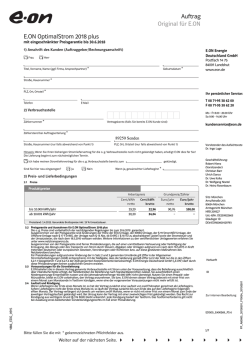 E.ON OptimalStrom 2018 plus Auftrag Original f&uuml;r E.ON