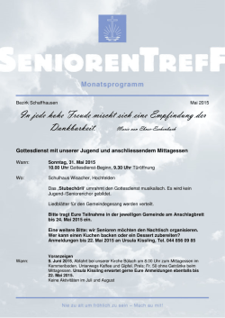In jede hohe Freude mischt sich eine Empfindung der Dankbarkeit.