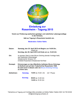 Einladung zur Rosenheim - Tagung 2015