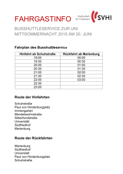 FAHRGASTINFO - SVHI Stadtverkehr Hildesheim