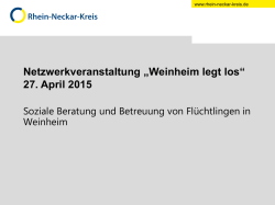 Soziale Beratung und Betreuung von Flüchtlingen in Weinheim