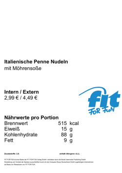 Italienische Penne Nudeln mit M&ouml;hrenso&szlig;e Intern / Extern 2