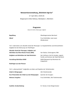 Reinhold Faldermann - Bürgerinitiative Weinheim West