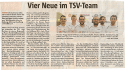 Vier Neue im TSV·Team - TSV 1880 Gera