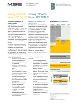 Industry Fellowship Master MSE BFH-TI