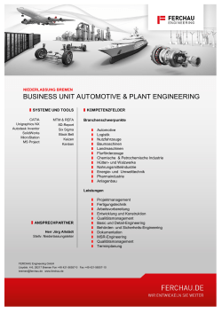 Beiblatt Business Unit Automotive & Plant Engineering Bremen