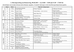 von 10.00 – 13.00 und 14.30 – 17.00 Uhr