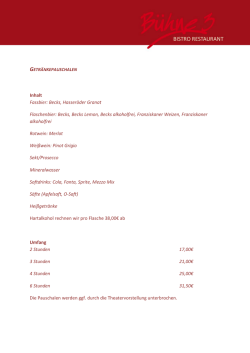 Getr&auml;nkepauschale - Theaterschiff Bremen