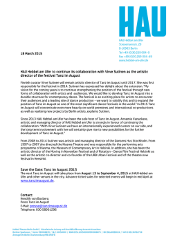 HAU Hebbel am Ufer to continue its collaboration with Virve Sutinen
