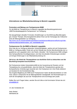 Informationen zur Mitarbeiterbeurteilung im Bereich Logop&auml;die