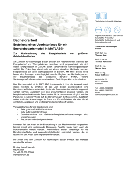 Bachelorarbeit - Zentrum für nachhaltiges Bauen