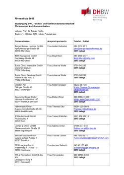 Firmenliste 2015 - DHBW Ravensburg