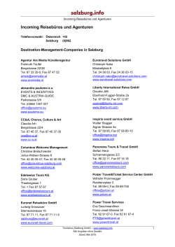 Incoming Reiseb&uuml;ros und Agenturen - Salzburg www.euronet