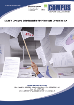 DATEV DMS pro Schnittstelle für Microsoft Dynamics AX