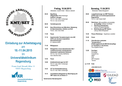 Programm KMT AG Treffen Regensburg