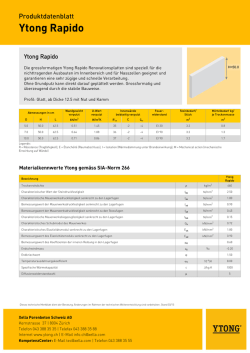 Produktdatenblatt Ytong Rapido