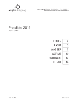 Preisliste 2015 - Sorglos Design AG