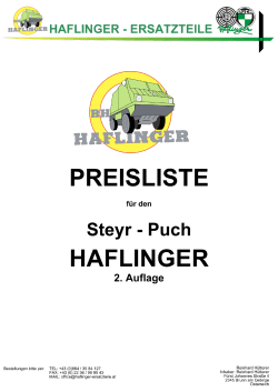 Preisliste (2te Auflage) - Haflinger
