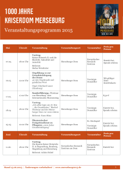 Veranstaltungsprogramm 2015 - 1000 Jahre Kaiserdom Merseburg