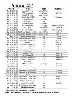 Probeplan 2015 - Feuerwehr Appenweier