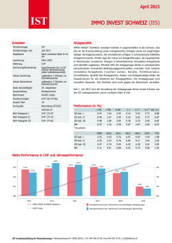 immo invest schweiz (iis) - Investmentstiftung f&uuml;r Personalvorsorge