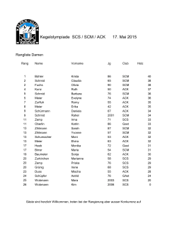 Rangliste Kegelolympiade