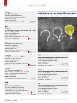 MAS «Corporate Innovation Management» - KMU