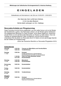 Eingeladen vom 17. Mai 2015 - Katholische Kirchengemeinde St