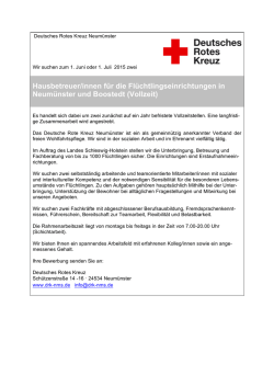 Hausbetreuer/innen f&uuml;r die Fl&uuml;chtlingseinrichtungen in Neum&uuml;nster