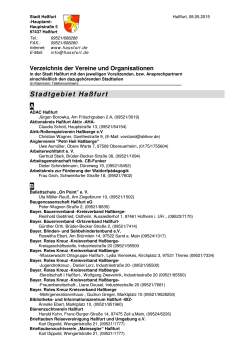 Vereine der Stadt Haßfurt im Überblick (aktualisiert: 8.5.2015)