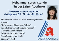 Hebammensprechstunde in der Laizer Apotheke