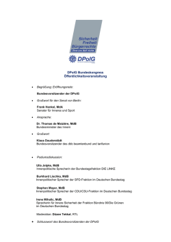 DPolG Bundeskongress &Ouml;ffentlichkeitsveranstaltung