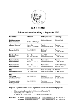 RACRIMO - Schamanische Arbeit Cristin Wahli