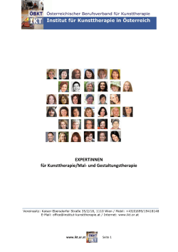 ExpertInnen_Kunsttherapie 2015 - IKT Institut für Kunsttherapie in