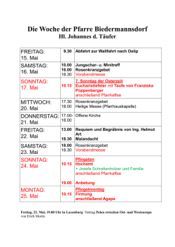Die Woche der Pfarre Biedermannsdorf (Johannes d
