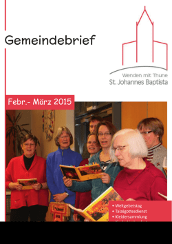 Gemeindebrief Februar/ März 2015