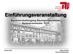 Einf&uuml;hrungsveranstaltung - Institut f&uuml;r Bauingenieurwesen