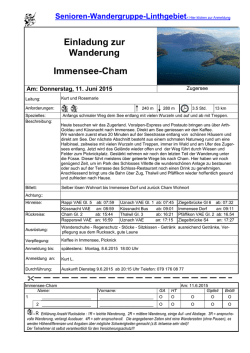 Immensee Cham - Senioren-Wandergruppe