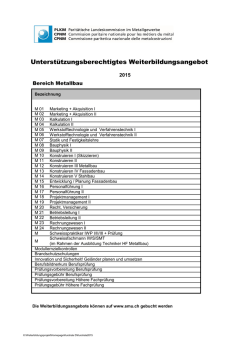 Unterst&uuml;tzungsberechtigtes Weiterbildungsangebot