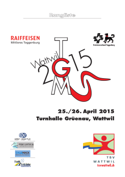 25./26. April 2015 Turnhalle Grüenau, Wattwil
