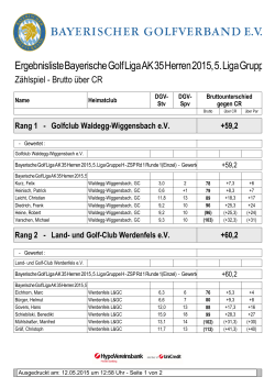 Ergebnisliste AK 35 - Golfclub Werdenfels eV