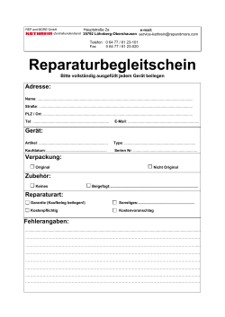 Reparaturbegleitschein REP and MORE GmbH