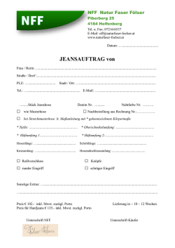 JEANSAUFTRAG von - Naturfaser F&ouml;lser
