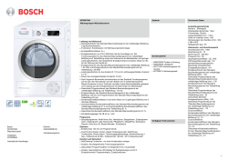Bosch WTW87560 Wäschetrockner Vorgänger: WTW86564