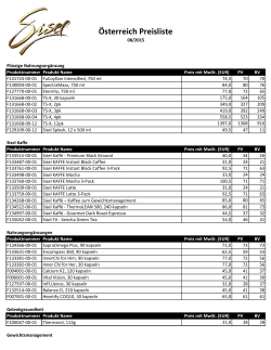 Österreich Preisliste