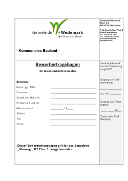 Bewerberfragebogen - Gemeinde Wedemark
