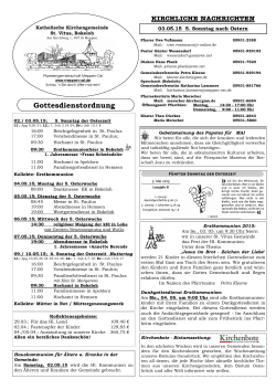 03.05.15 5. Sonntag nach Ostern - Pfarreiengemeinschaft Meppen Ost