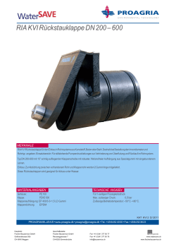 RIA KVI R&uuml;ckstauklappe DN 200 &ndash; 600