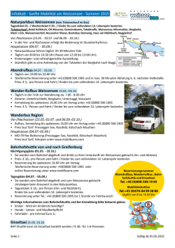 Infoblatt - Sanfte Mobilit&auml;t am Weissensee