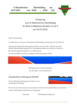 Einladung zum Rosenheimer Kleinfeldtag 2015